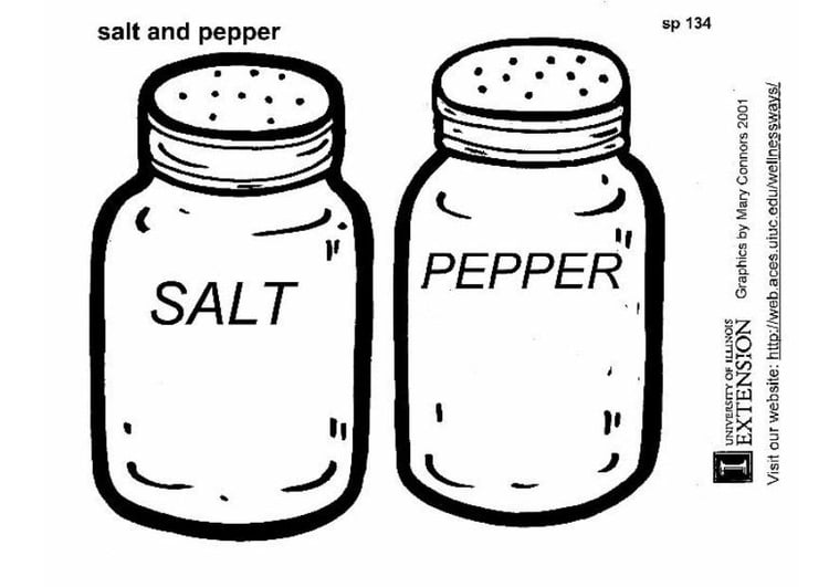Malvorlage  Salz - Pfeffer