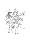 Malvorlagen Sankt Nikolaus auf seinem Pferd