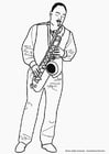 Malvorlage  Saxophonist