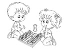 Malvorlage  Schach spielen