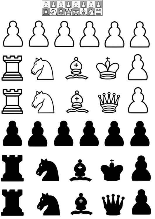 Malvorlage  Schachfiguren