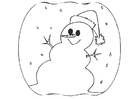 Malvorlage schneemann mit weihnachtsmütze