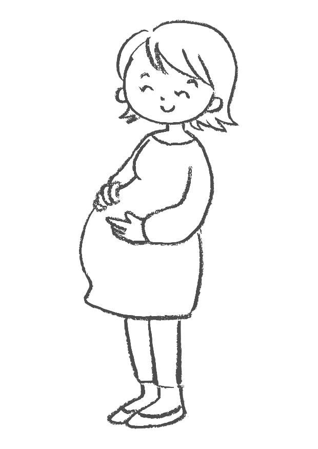 Malvorlage  schwanger
