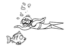 Malvorlage  schwimmen