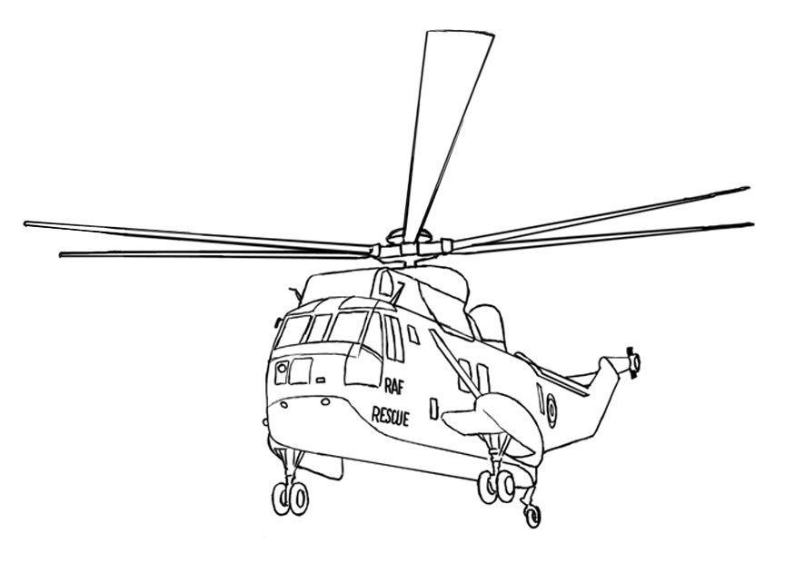 Malvorlage Seaking Hubschrauber