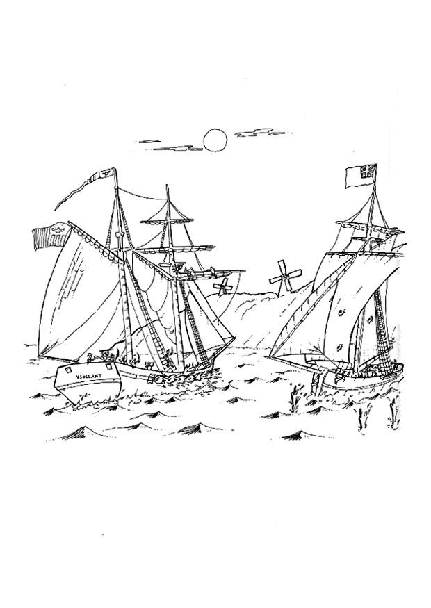Versunkenes Schiff Ausmalbild