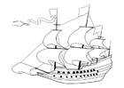 Malvorlage  Segelschiff 17. Jahrhundert