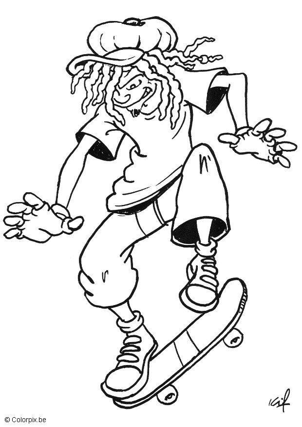 Malvorlage Skateboard fahren - Kostenlose Ausmalbilder Zum Ausdrucken