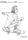 Malvorlage  Skateboarden cool