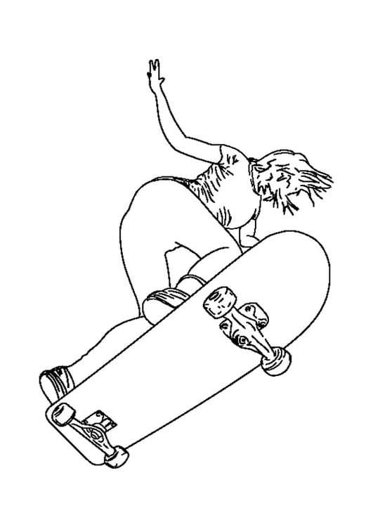 Malvorlage Skateboarder - Kostenlose Ausmalbilder Zum Ausdrucken - Bild