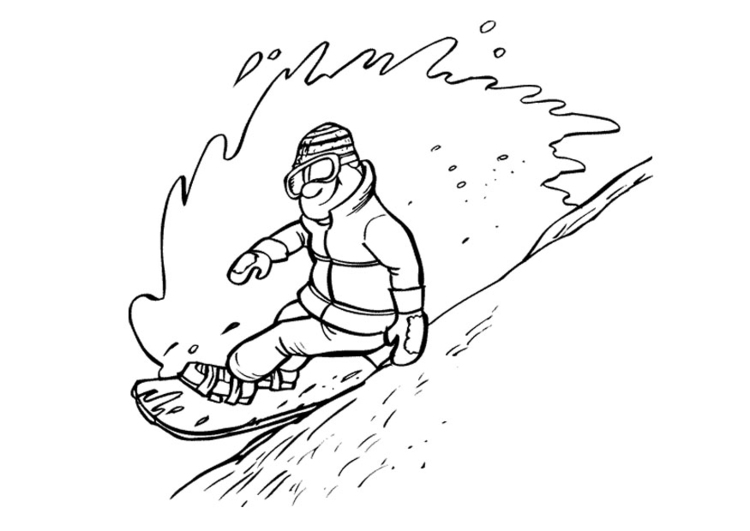 Malvorlage  Snowboarden