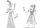 Malvorlage  Sohn und Tochter von Ramses dem 2.