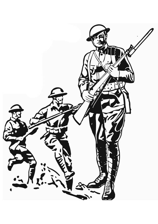 Malvorlage  Soldat Erster Weltkrieg
