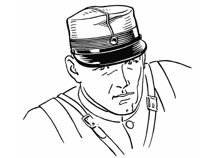 Malvorlage  Soldat mit MÃ¼tze