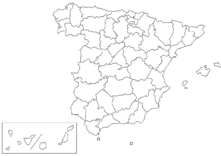 Malvorlage  Spanien - Provinzen