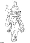 Malvorlage  St. Nikolaus mit seinem Pferd
