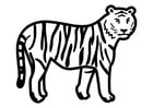 Malvorlage  stehender Tiger