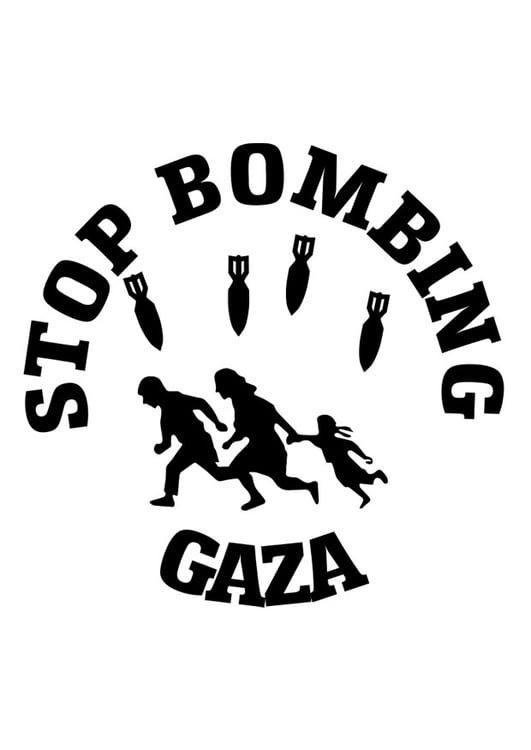 Malvorlage  Stop Bombenangriffe in Gaza