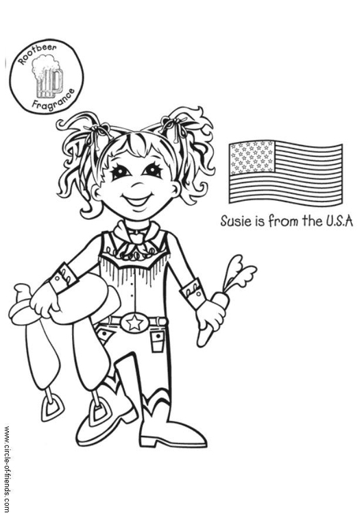 Malvorlage  Susie aus den USA