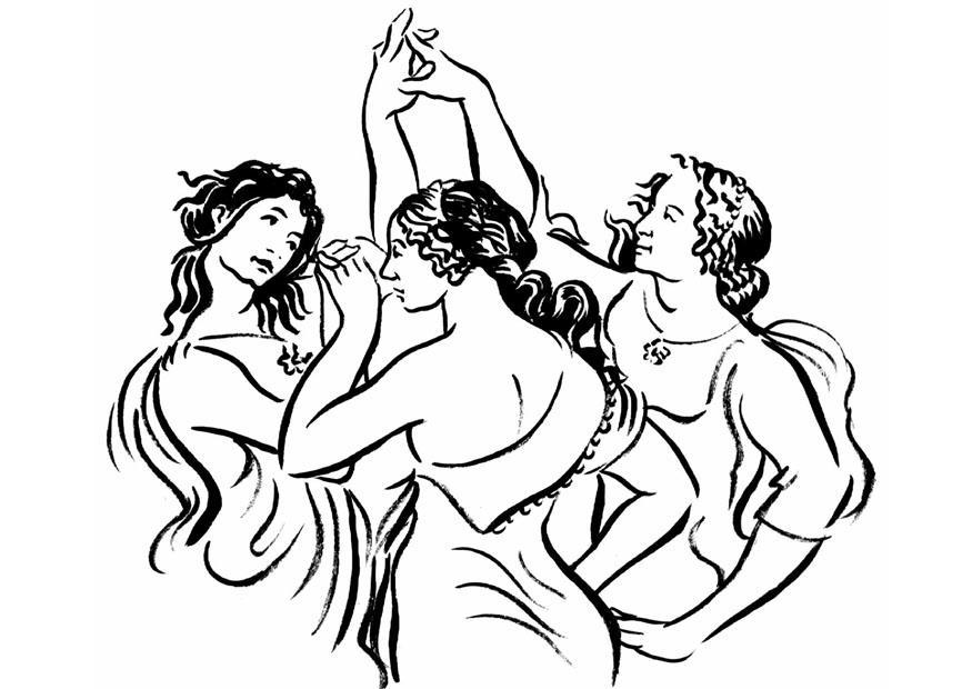 Malvorlage  tanzende Frauen
