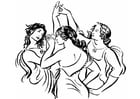 Malvorlage  tanzende Frauen
