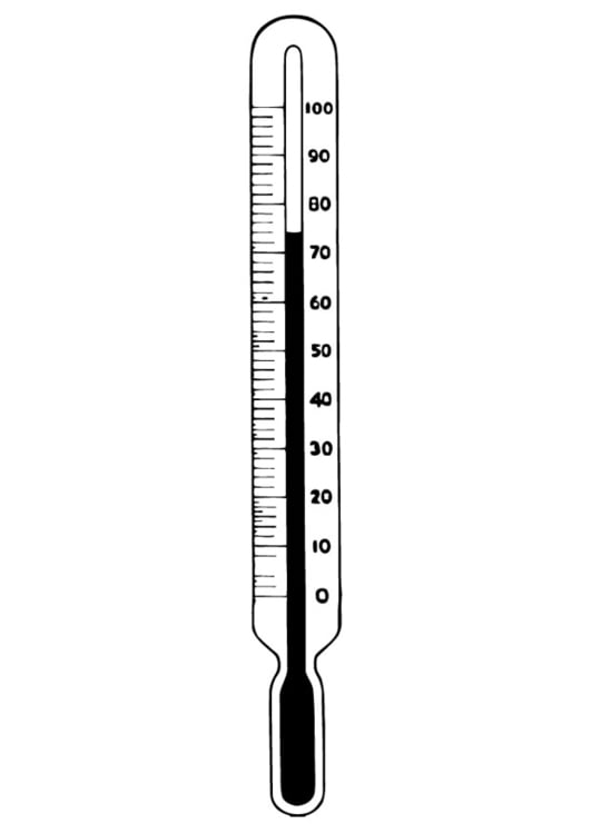 Malvorlage  Temperatur - Thermometer