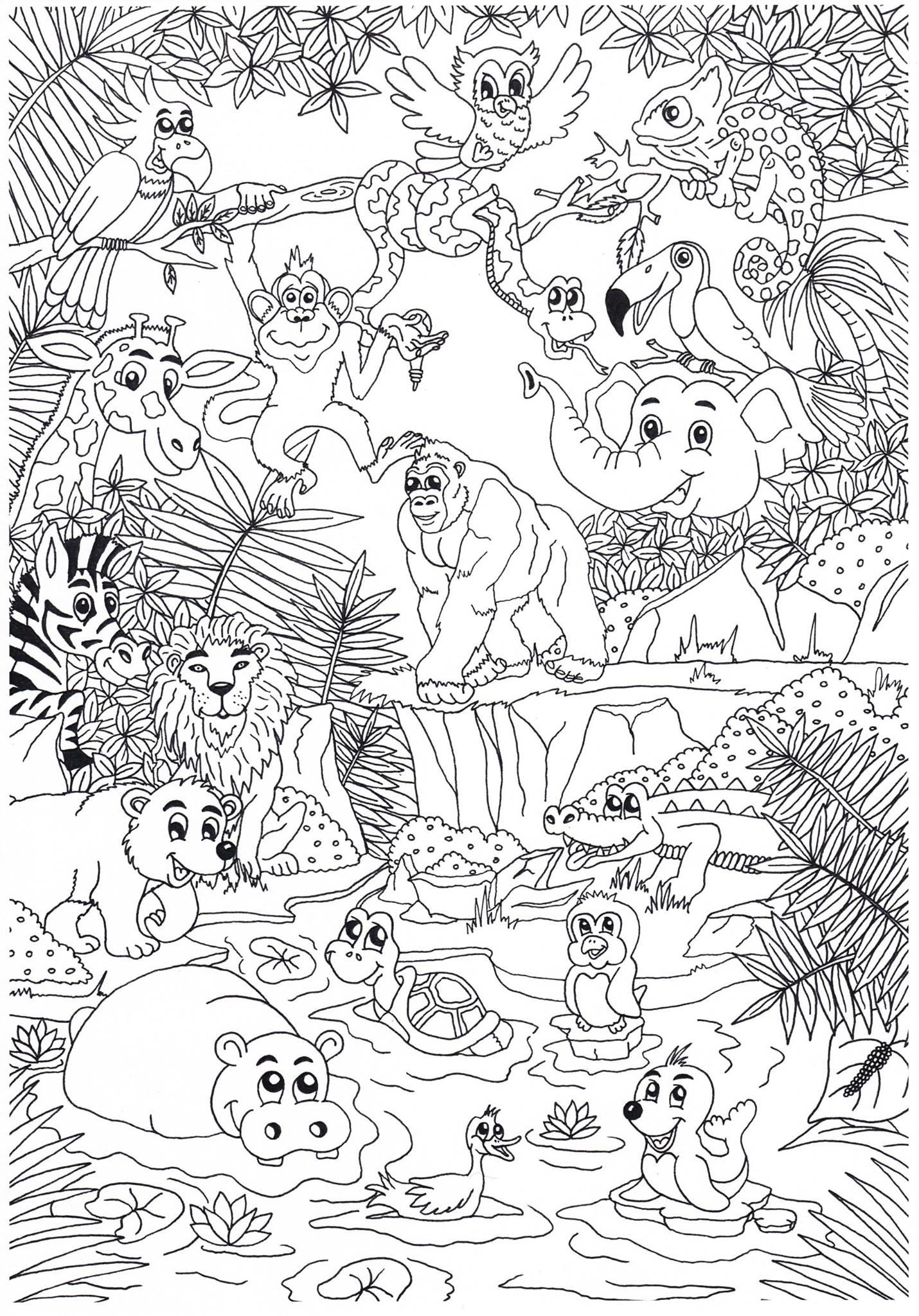 Bild von malvorlage-tiere-im-dschungel-dl31381