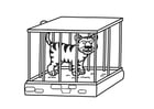 Malvorlagen Tiger im Käfig