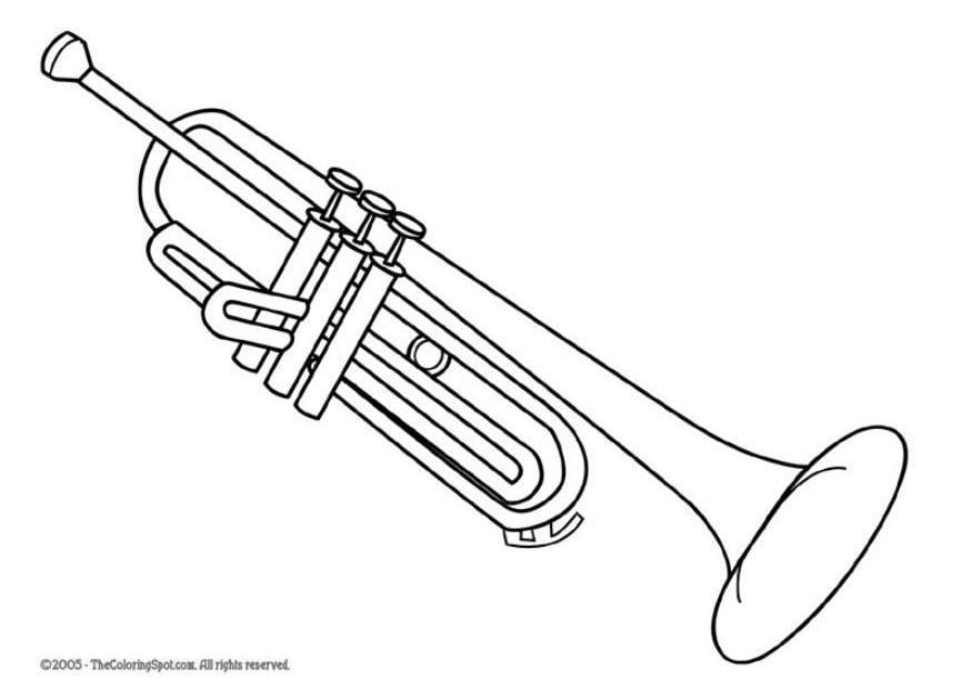 malvorlage trompete  kostenlose ausmalbilder zum