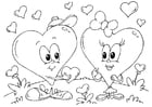 Malvorlage  Valentinsherzen
