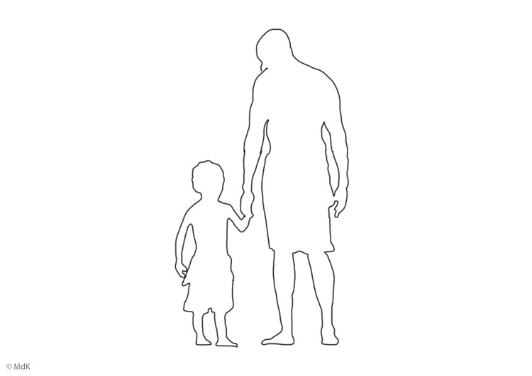 Malvorlage  Vater und Sohn