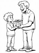 Malvorlage  Vatertag Sohn und Vater