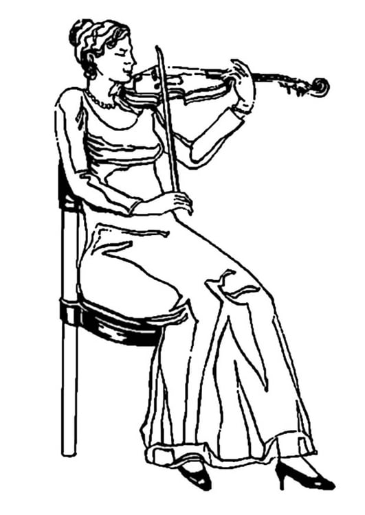 Malvorlage  Violinistin