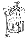 malvorlage Violinistin
