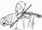 Malvorlage  Violinistin