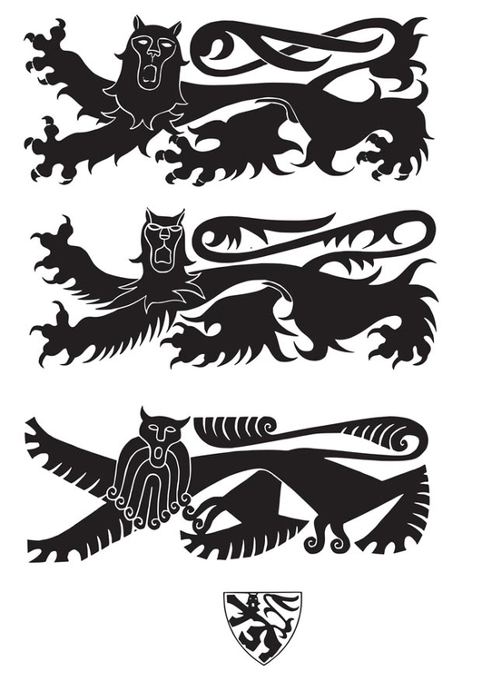 Malvorlage  Wappen mit LÃ¶wen