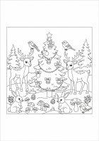 Malvorlage weihnachten im wald