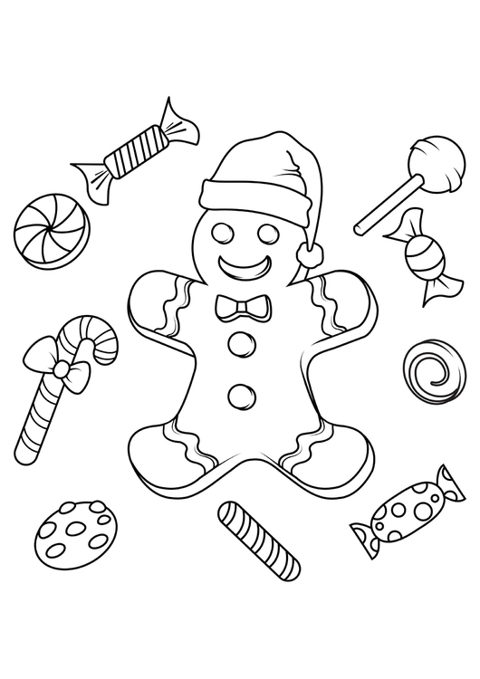 Malvorlage  Weihnachtsbonbons