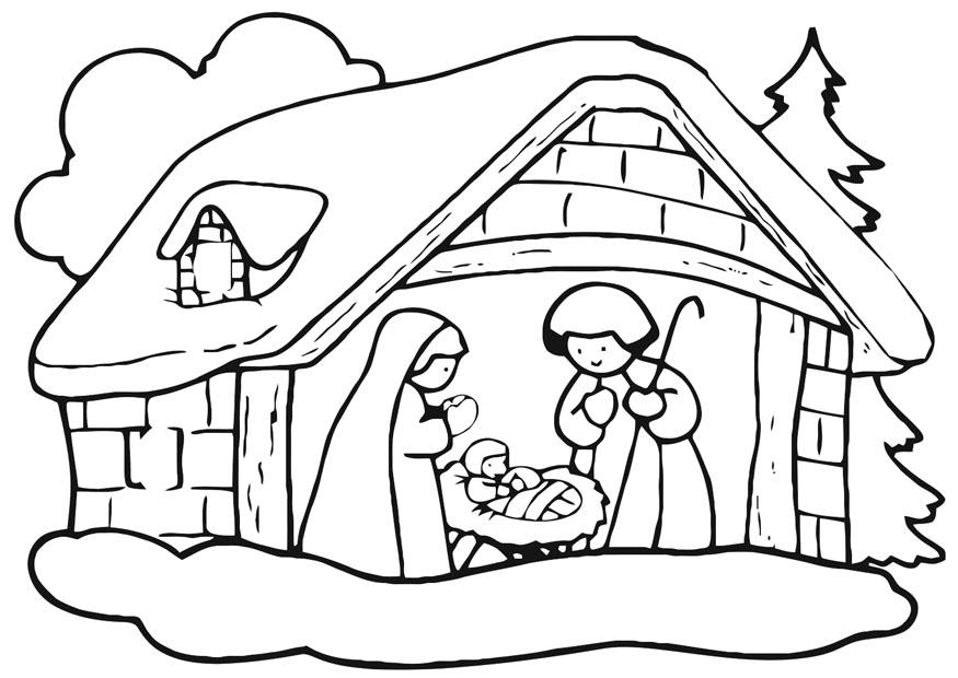 Malvorlage Weihnachtskrippe - Kostenlose Ausmalbilder Zum Ausdrucken