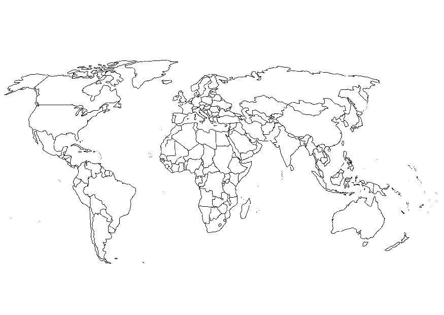 Malvorlage  Weltkarte