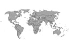 Malvorlage  Weltkarte mit Grenzen