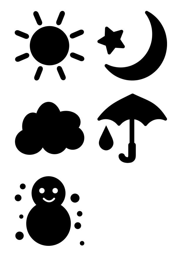 Malvorlage  Wetter Piktogramm